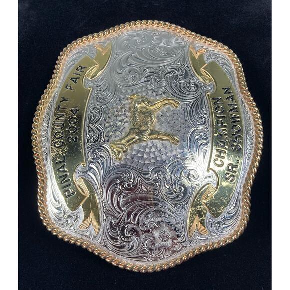 2004 PINAL COUNTY FAIR SR. SHOWMAN TROPHY BELT BUCKLE LARGE - Picture 3 of 11